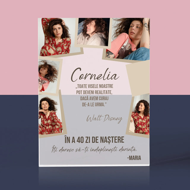 Colaj De Fotografii: 40 Zi De Naștere Realizeați Dorințele - Bloc Acrilic