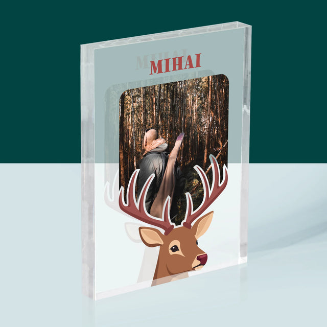Fotografie Si Semnătură: Cerb - Bloc Acrilic