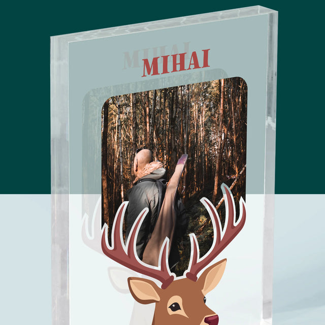 Fotografie Si Semnătură: Cerb - Bloc Acrilic