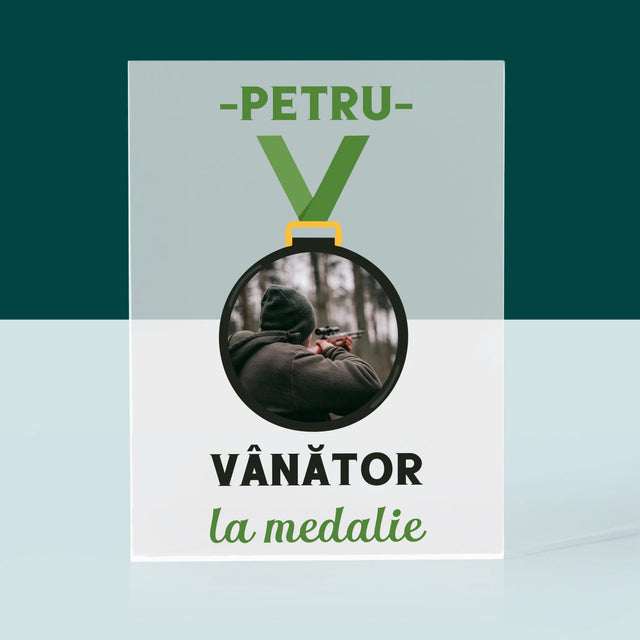 Fotografie Si Semnătură: Vânător La Medalie - Bloc Acrilic