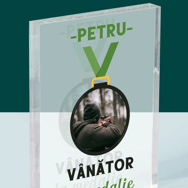 Fotografie Si Semnătură: Vânător La Medalie - Bloc Acrilic