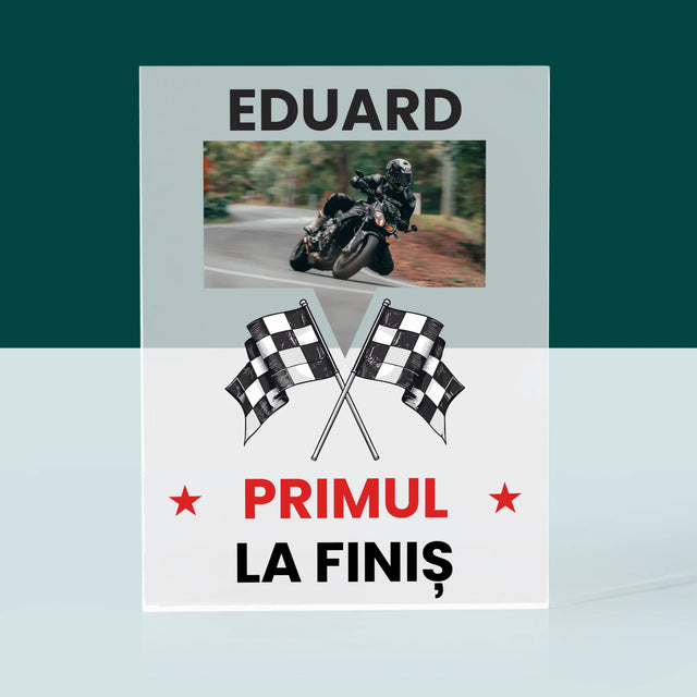 Fotografie Si Semnătură: Primul La Finiș - Bloc Acrilic