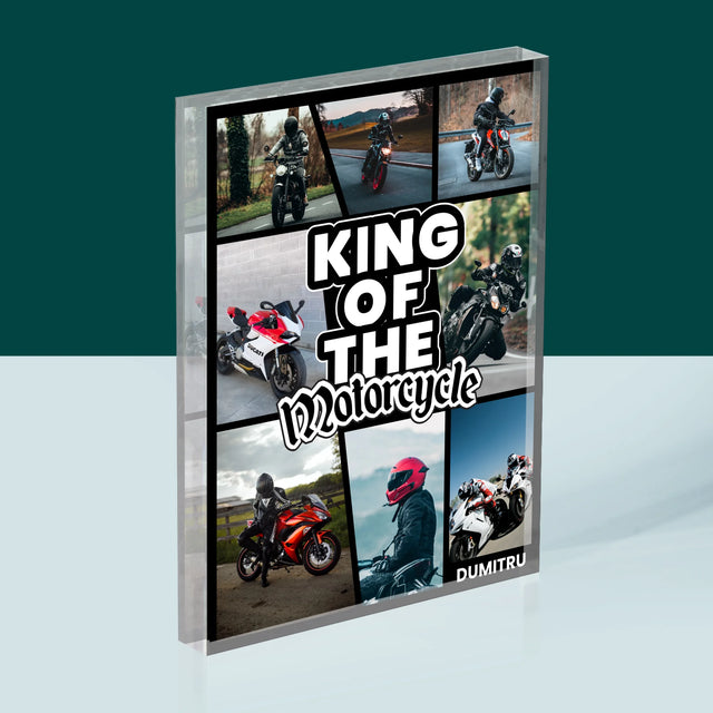 Colaj De Fotografii: King Of The Motorcycle - Bloc Acrilic