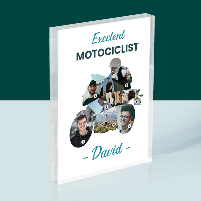 Formă Din Fotografii: Motociclist Excelent - Bloc Acrilic