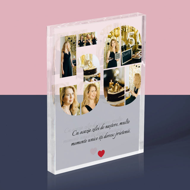 Formă Din Fotografii: A 50 Zi De Naștere - Bloc Acrilic