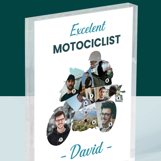Formă Din Fotografii: Motociclist Excelent - Bloc Acrilic