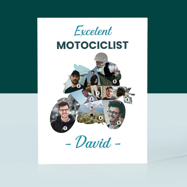 Formă Din Fotografii: Motociclist Excelent - Bloc Acrilic