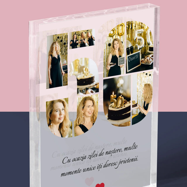 Formă Din Fotografii: A 50 Zi De Naștere - Bloc Acrilic