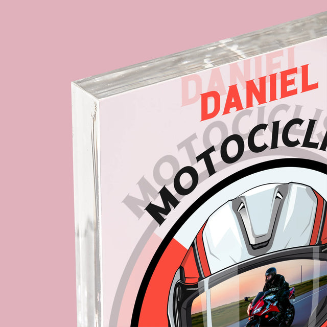 Fotografie Si Semnătură: Motociclist De La Naștere - Bloc Acrilic
