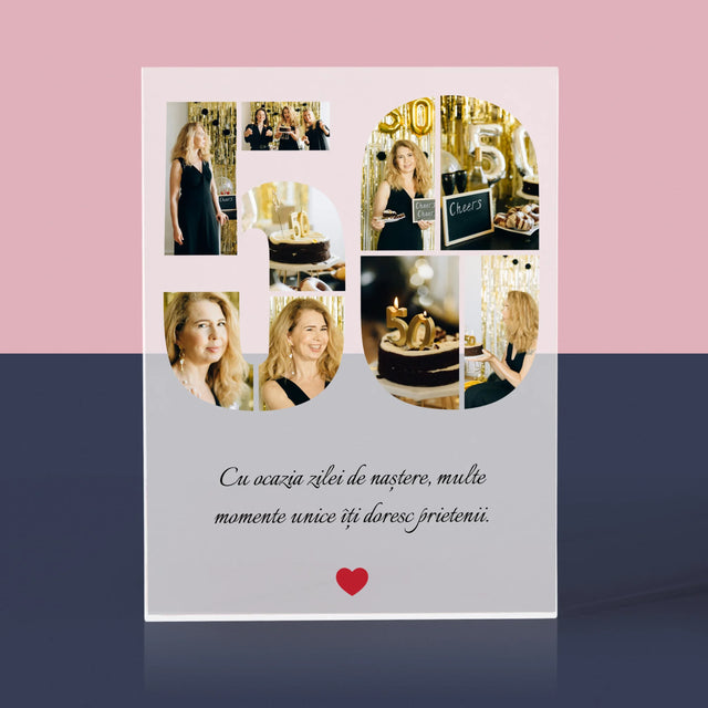 Formă Din Fotografii: A 50 Zi De Naștere - Bloc Acrilic