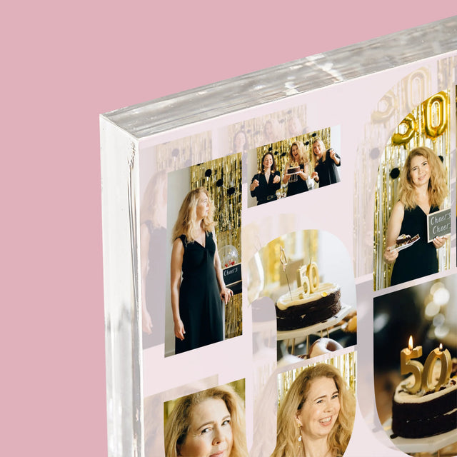 Formă Din Fotografii: A 50 Zi De Naștere - Bloc Acrilic