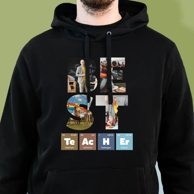 Cuvânt Din Fotografii: Best Teacher Elemente Chimice - Hanorac Cu Glugă Pentru Bărbați