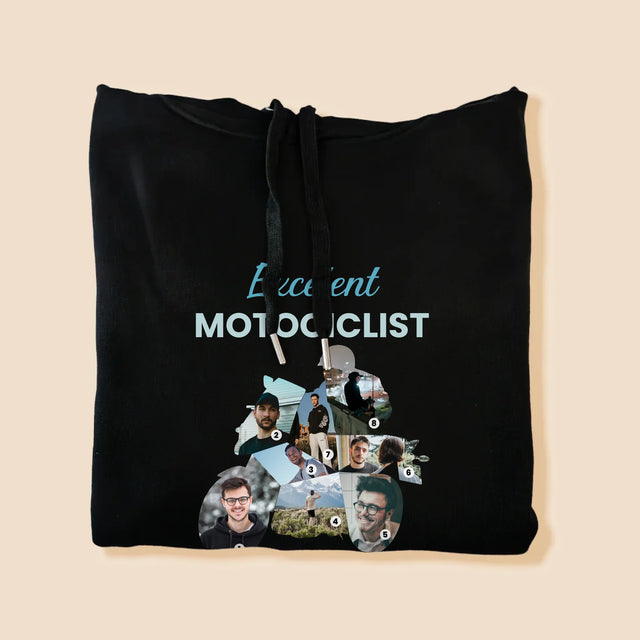 Formă Din Fotografii: Motociclist Excelent - Hanorac Cu Glugă Pentru Bărbați