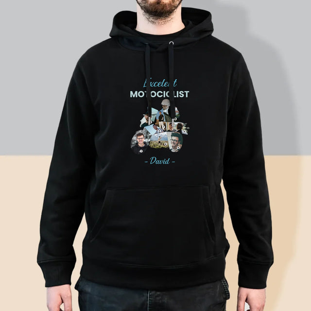 Formă Din Fotografii: Motociclist Excelent - Hanorac Cu Glugă Pentru Bărbați