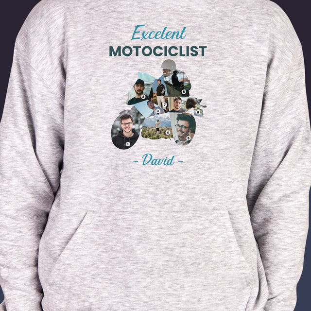 Formă Din Fotografii: Motociclist Excelent - Hanorac Cu Glugă Pentru Bărbați