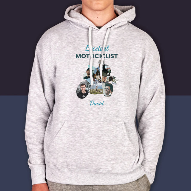 Formă Din Fotografii: Motociclist Excelent - Hanorac Cu Glugă Pentru Bărbați