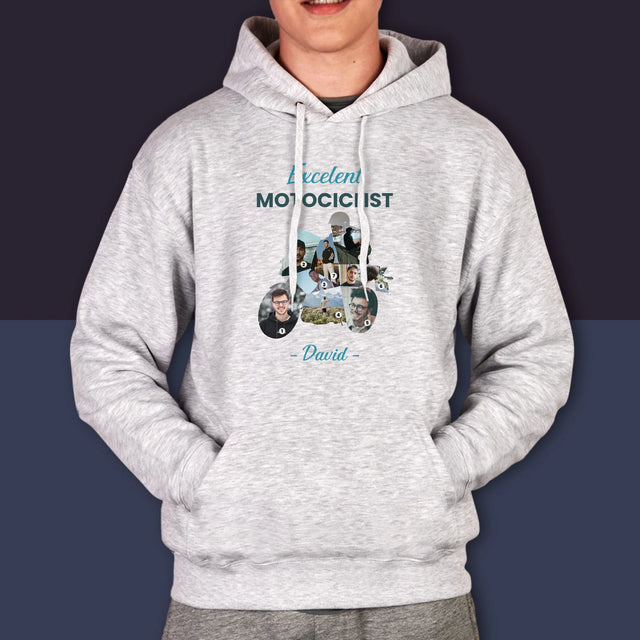 Formă Din Fotografii: Motociclist Excelent - Hanorac Cu Glugă Pentru Bărbați