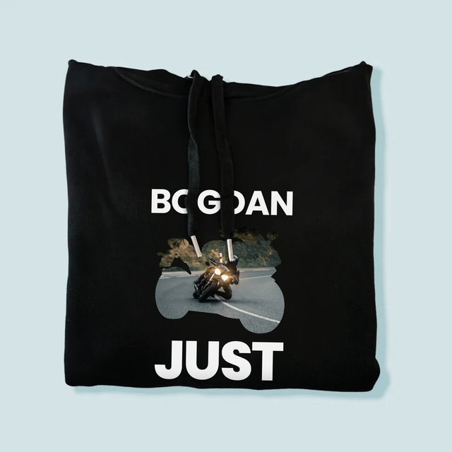 Formă Din Fotografii: Just Ride - Hanorac Cu Glugă Pentru Bărbați