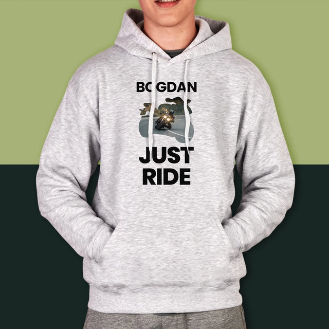 Formă Din Fotografii: Just Ride - Hanorac Cu Glugă Pentru Bărbați