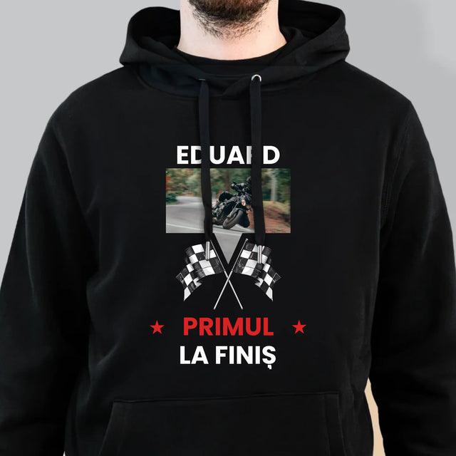 Fotografie Si Semnătură: Primul La Finiș - Hanorac Cu Glugă Pentru Bărbați