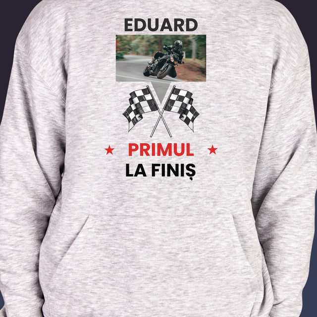 Fotografie Si Semnătură: Primul La Finiș - Hanorac Cu Glugă Pentru Bărbați