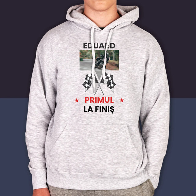 Fotografie Si Semnătură: Primul La Finiș - Hanorac Cu Glugă Pentru Bărbați
