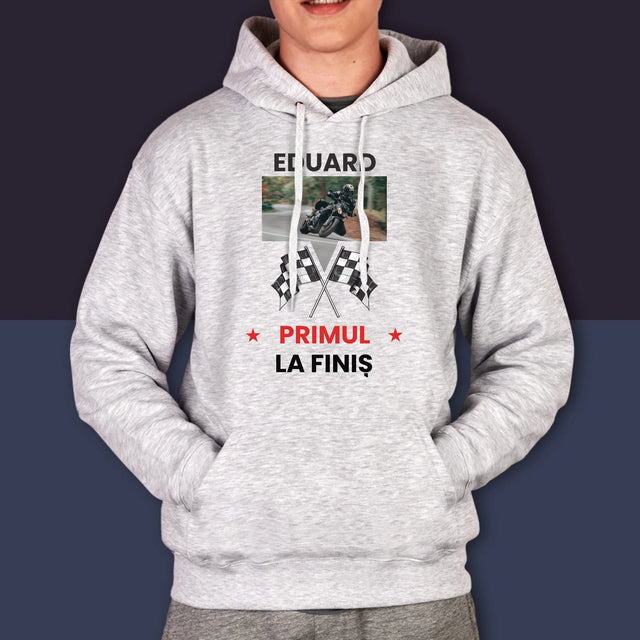 Fotografie Si Semnătură: Primul La Finiș - Hanorac Cu Glugă Pentru Bărbați