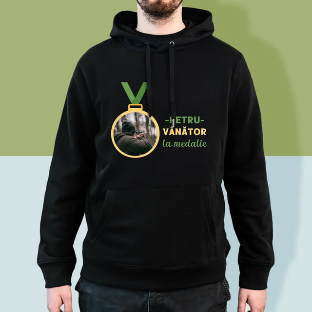 Fotografie Si Semnătură: Vânător La Medalie - Hanorac Cu Glugă Pentru Bărbați