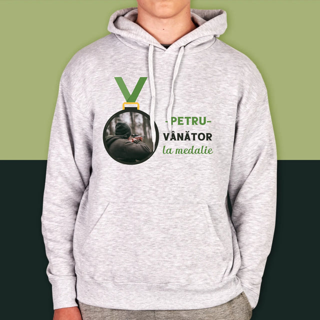 Fotografie Si Semnătură: Vânător La Medalie - Hanorac Cu Glugă Pentru Bărbați