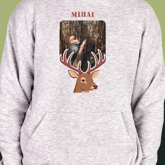 Fotografie Si Semnătură: Cerb - Hanorac Cu Glugă Pentru Bărbați