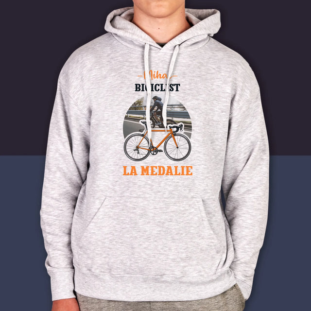 Fotografie Si Semnătură: Biciclist La Medalie - Hanorac Cu Glugă Pentru Bărbați