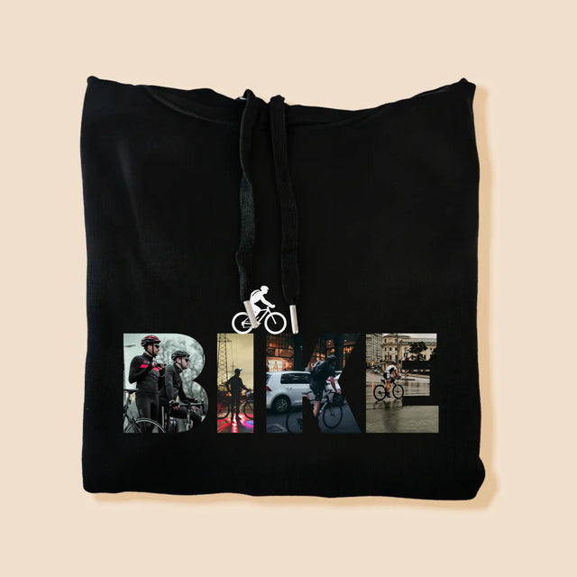 Cuvânt Din Fotografii: Bike - Hanorac Cu Glugă Pentru Bărbați