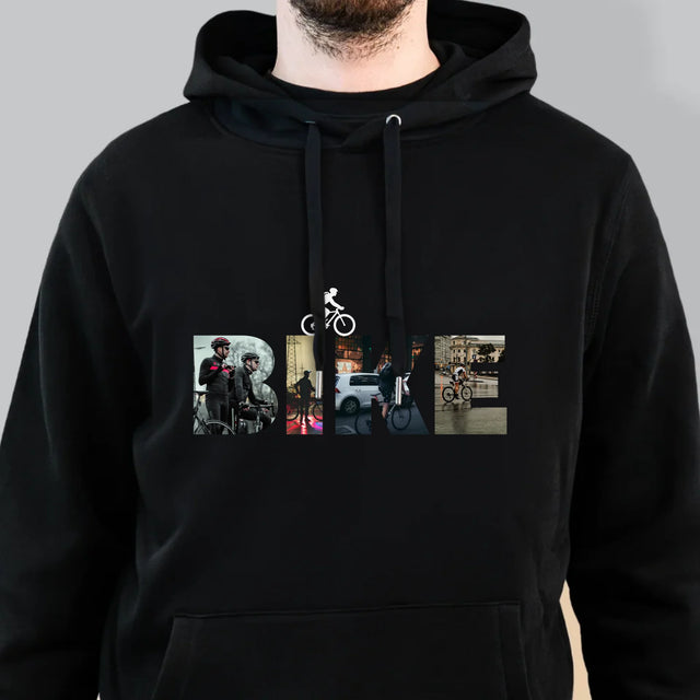 Cuvânt Din Fotografii: Bike - Hanorac Cu Glugă Pentru Bărbați