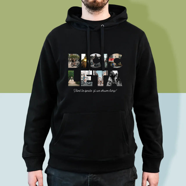 Cuvânt Din Fotografii: Bicikleta - Hanorac Cu Glugă Pentru Bărbați