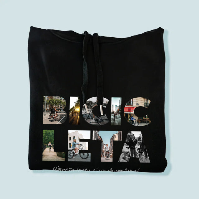 Cuvânt Din Fotografii: Bicikleta - Hanorac Cu Glugă Pentru Bărbați