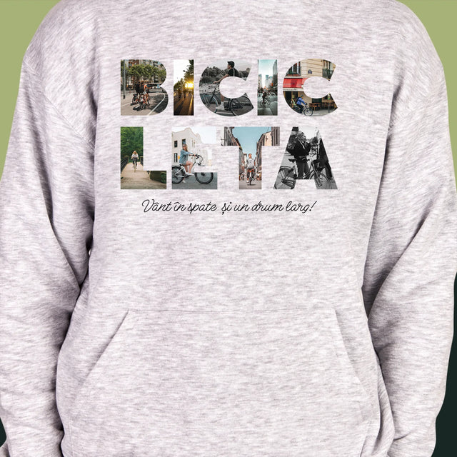 Cuvânt Din Fotografii: Bicikleta - Hanorac Cu Glugă Pentru Bărbați