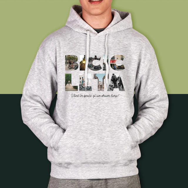 Cuvânt Din Fotografii: Bicikleta - Hanorac Cu Glugă Pentru Bărbați