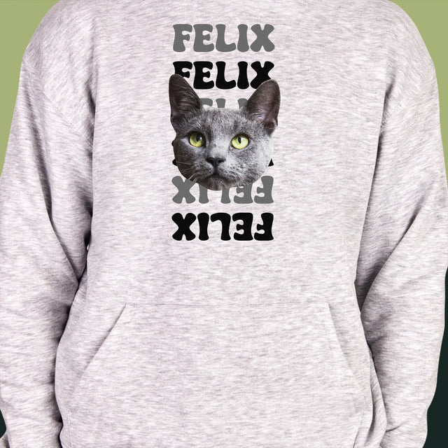 Personajul Tău: Fotografia Pisicului Cu Nume - Hanorac Cu Glugă Pentru Bărbați