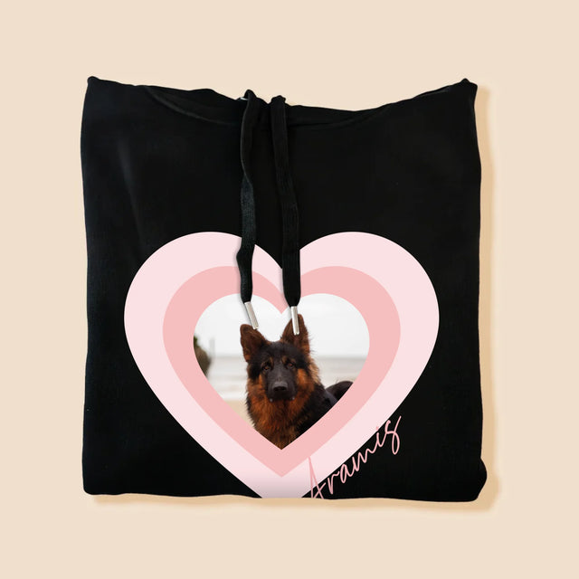 Fotografie Si Semnătură: Fotografia Cățelușului În Inimă - Hanorac Cu Glugă Pentru Bărbați