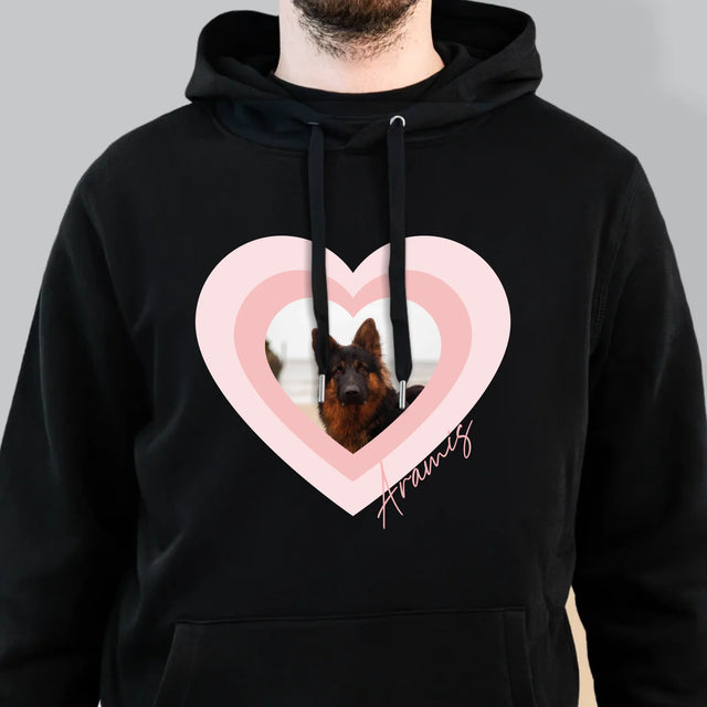 Fotografie Si Semnătură: Fotografia Cățelușului În Inimă - Hanorac Cu Glugă Pentru Bărbați