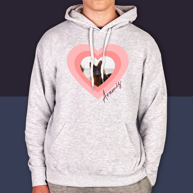 Fotografie Si Semnătură: Fotografia Cățelușului În Inimă - Hanorac Cu Glugă Pentru Bărbați