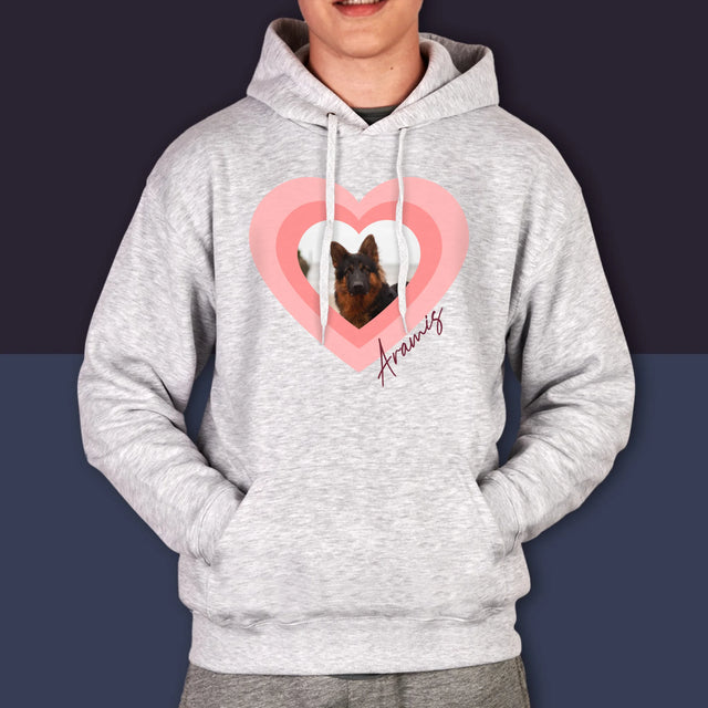 Fotografie Si Semnătură: Fotografia Cățelușului În Inimă - Hanorac Cu Glugă Pentru Bărbați