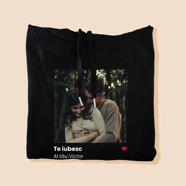 Fotografie Si Semnătură: Spotify Cu Cod Qr - Hanorac Cu Glugă Pentru Bărbați