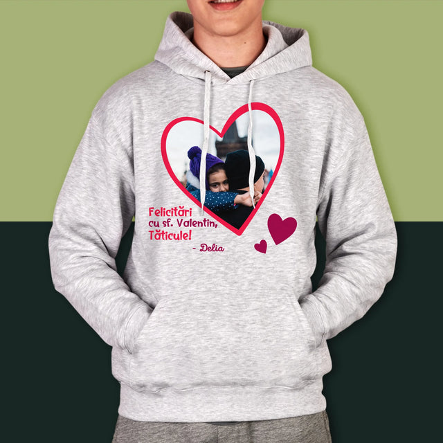 Fotografie Si Semnătură: Sf. Valentin Pentru Tată - Hanorac Cu Glugă Pentru Bărbați