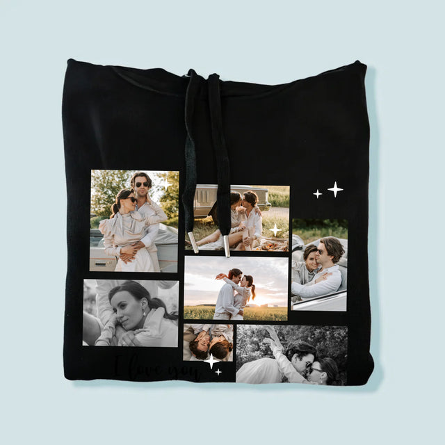 Colaj De Fotografii: To The Moon And Back - Hanorac Cu Glugă Pentru Bărbați