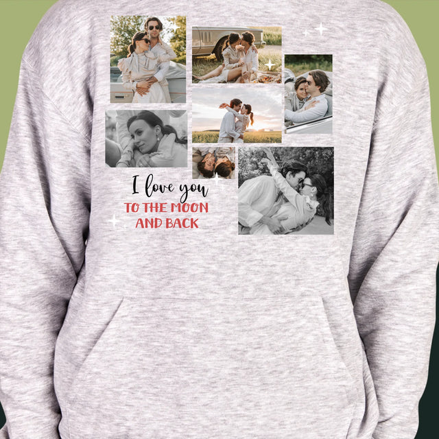 Colaj De Fotografii: To The Moon And Back - Hanorac Cu Glugă Pentru Bărbați