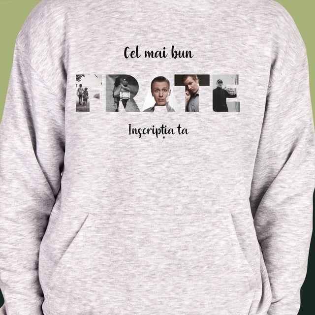 Cuvânt Din Fotografii: Frate Din Fotografiile Tale - Hanorac Cu Glugă Pentru Bărbați