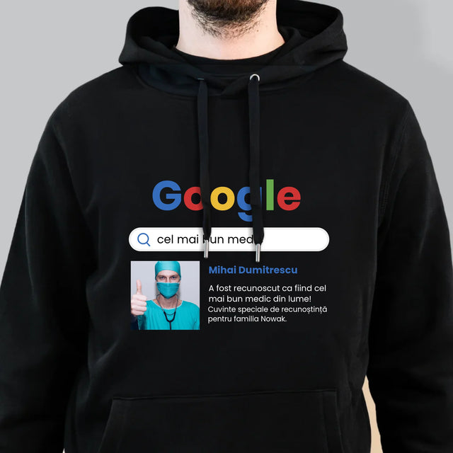 Fotografie Si Semnătură: Cel Mai Bun Medic Rezultat Google - Hanorac Cu Glugă Pentru Bărbați