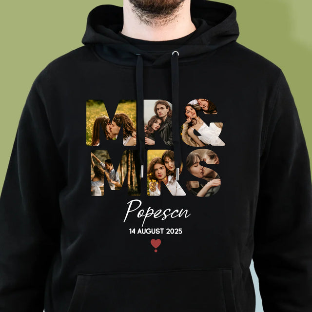 Cuvânt Din Fotografii: Mr&Mrs - Hanorac Cu Glugă Pentru Bărbați