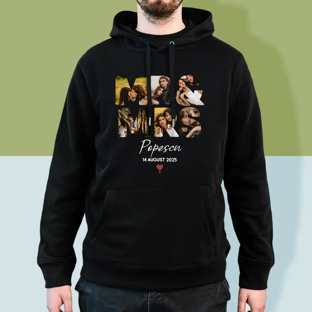 Cuvânt Din Fotografii: Mr&Mrs - Hanorac Cu Glugă Pentru Bărbați